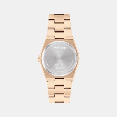 Bold Women Quartz Champagne Dial Analog Stainless Steel Watch 3601293