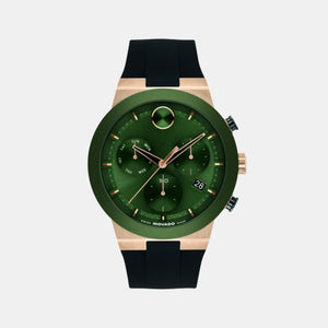 Bold Fusion Men Quartz Green Dial Chronograph Silicone Watch 3601333