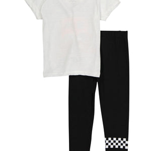 Little Girls New York Glitter Graphic Tee and Leggings