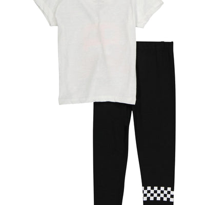 Little Girls New York Glitter Graphic Tee and Leggings
