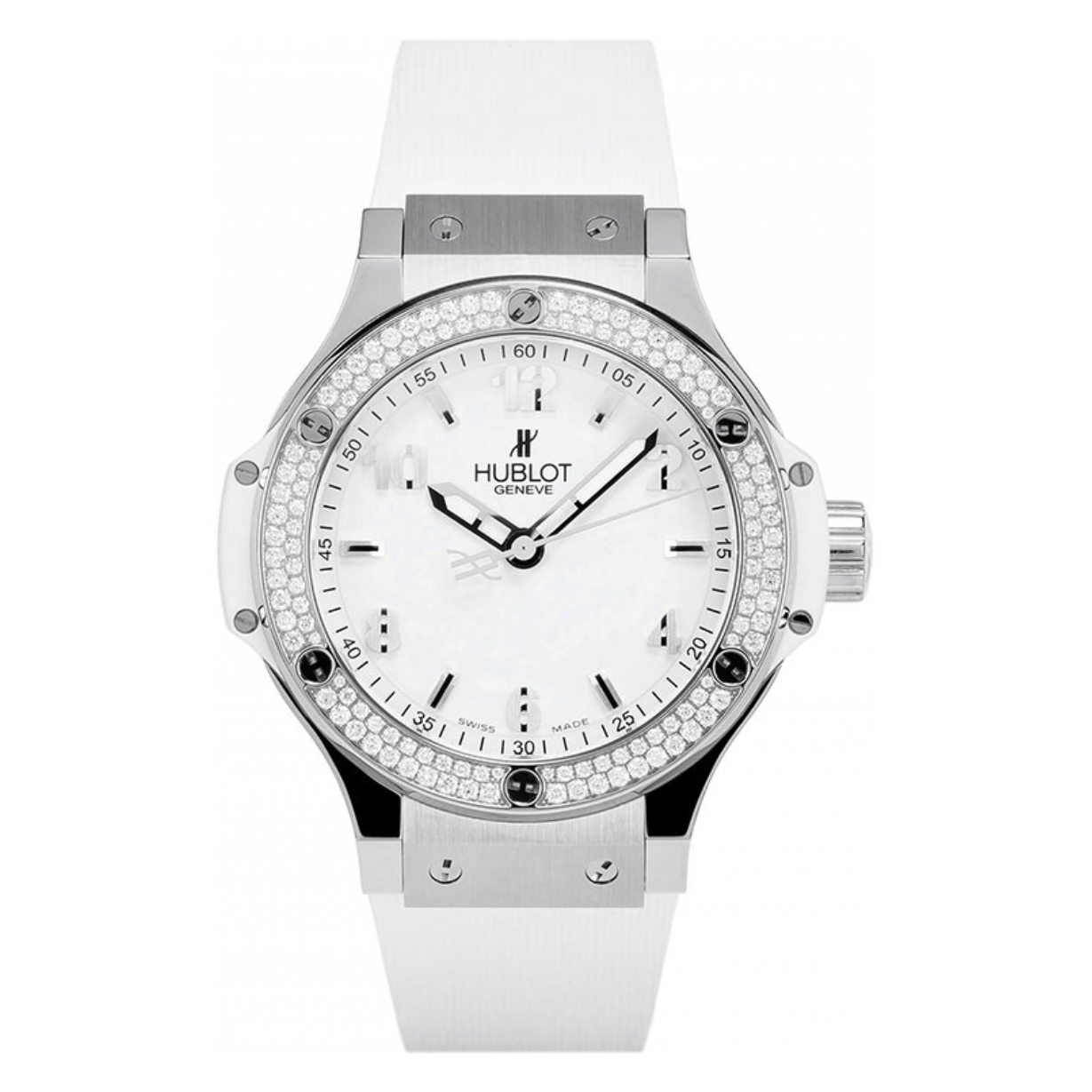 Hublot Big Bang Steel White Diamonds White Dial 38 mm