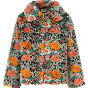 Farm Rio Faux Fur Floral Pattern