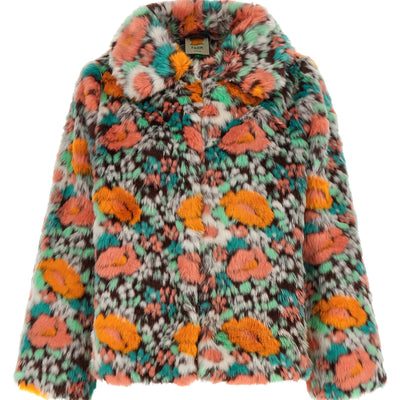 Farm Rio Faux Fur Floral Pattern