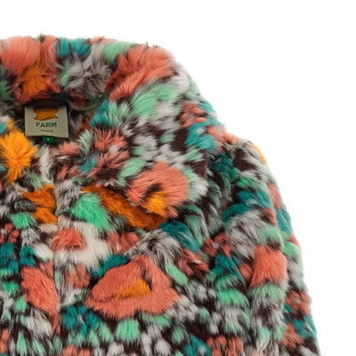 Farm Rio Faux Fur Floral Pattern