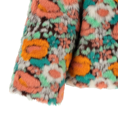 Farm Rio Faux Fur Floral Pattern