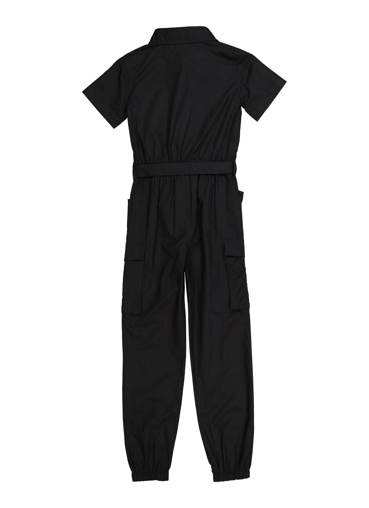 Girls Tie Waist Belted Strappy Cargo Jumpsuit