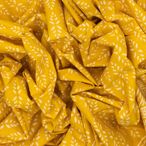 Mustard Woven Jaipur Cotton Saree With White Printed Floral Motifs