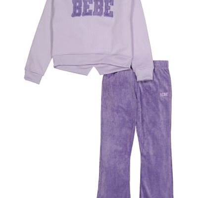 Girls Bebe Pullover Sweatshirt and Velour Pants
