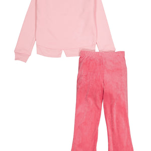 Girls Bebe Pullover Sweatshirt and Velour Pants