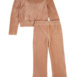 Girls Bebe Velour Sequin Pullover Hoodie and Pants