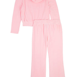 Girls Bebe Velour Sequin Pullover Hoodie and Pants