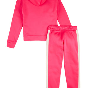 Girls Bebe Sequin Logo Zip Front Hoodie and Joggers