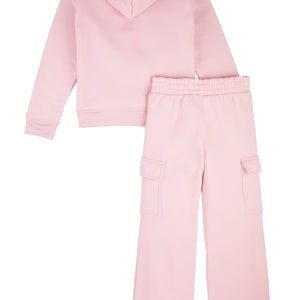 Girls Bebe Zip Front Hoodie and Cargo Sweatpants