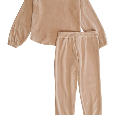 Girls Velour Bebe Rhinestone Top and Joggers