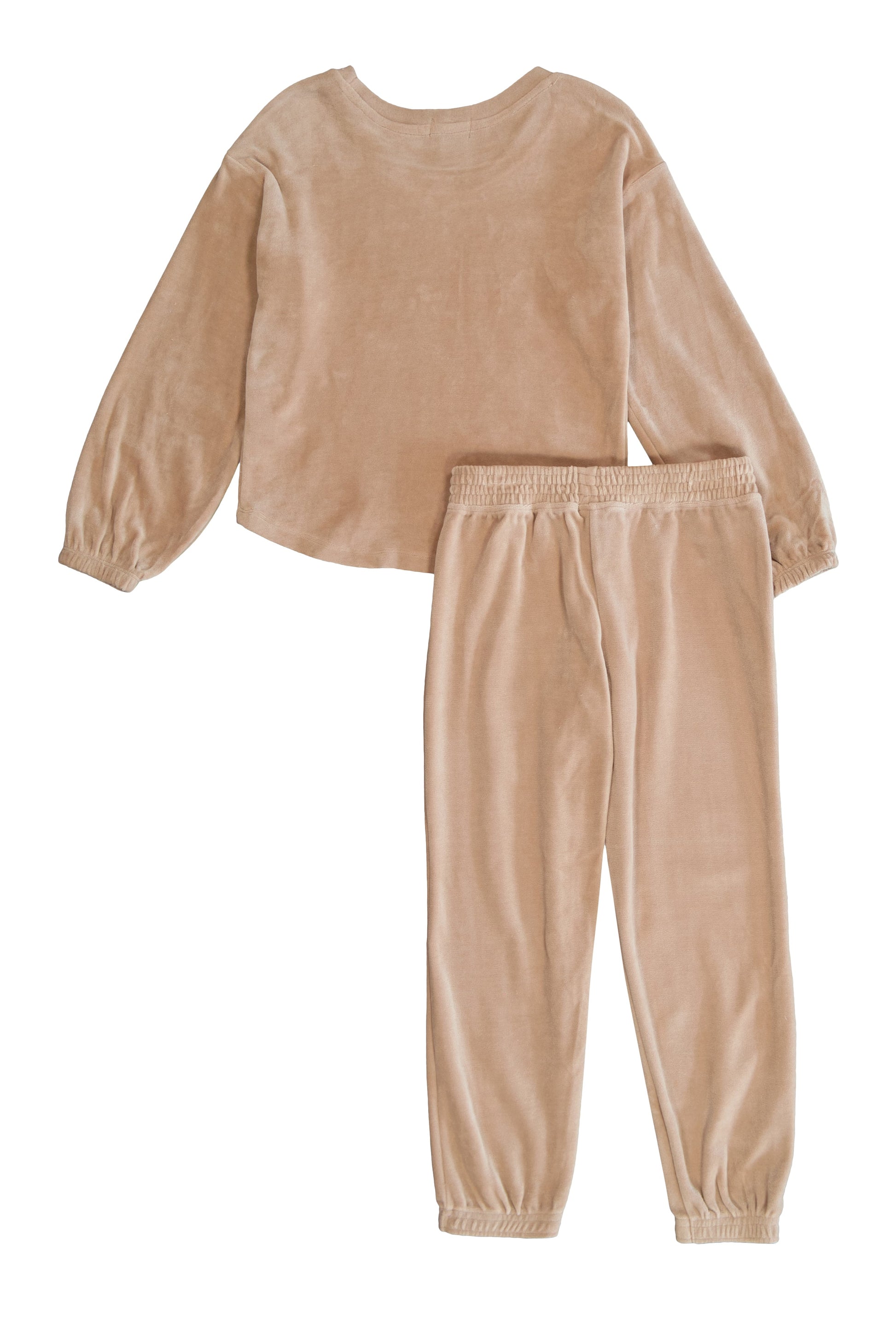 Girls Velour Bebe Rhinestone Top and Joggers
