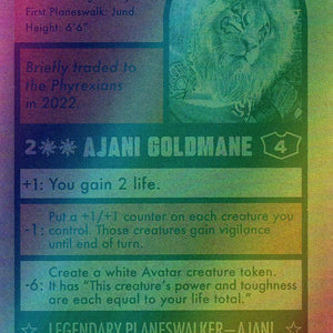 Ajani Goldmane // Ajani Goldmane [0745] [Borderless] [Signed] [Magic: The Baseballing] [Secret Lair Drop] [Foil]