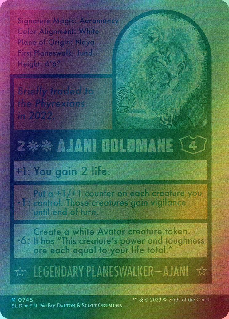 Ajani Goldmane // Ajani Goldmane [0745] [Borderless] [Signed] [Magic: The Baseballing] [Secret Lair Drop] [Foil]