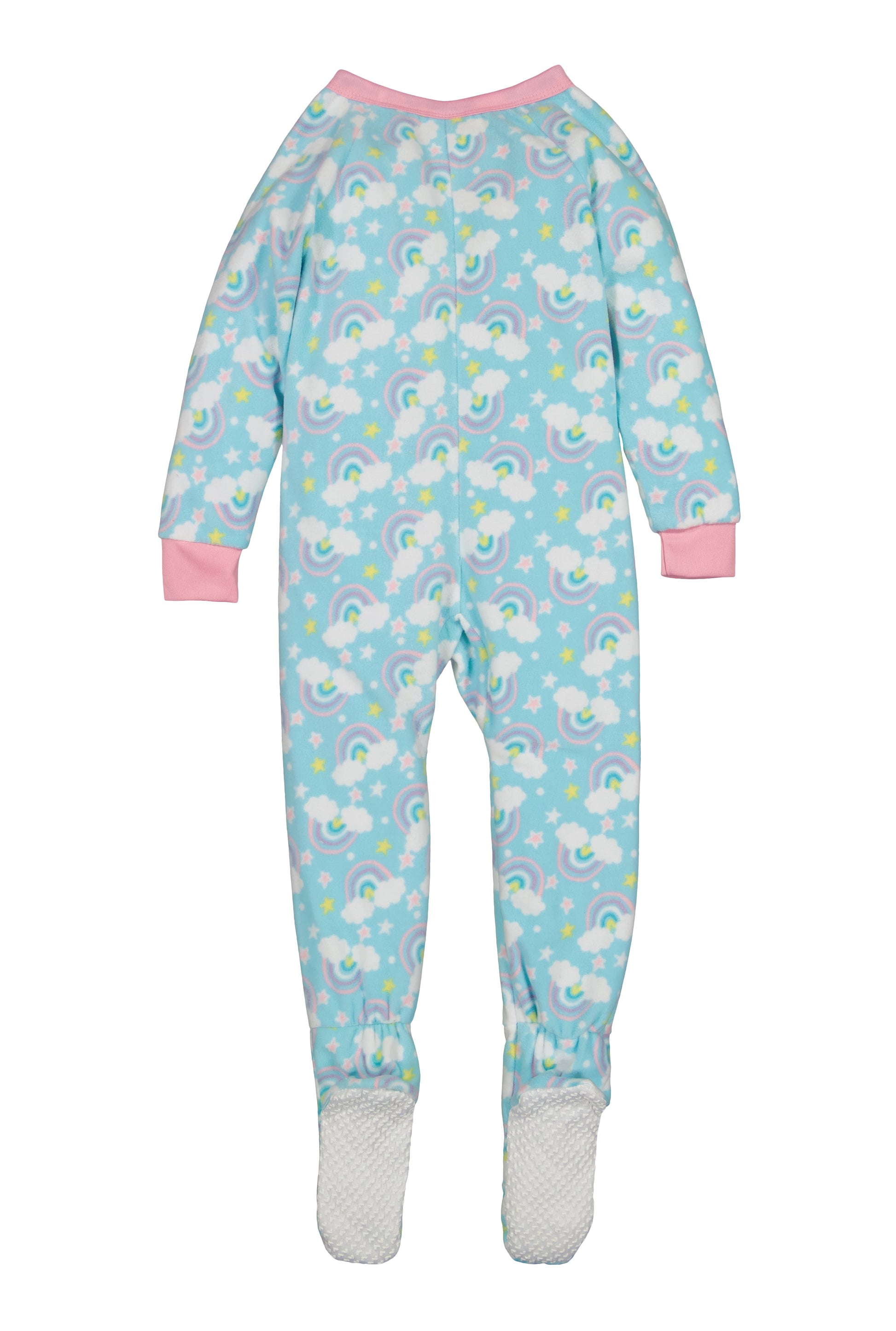 Girls Fleece Rainbow Print Footed Pajamas
