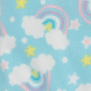 Girls Fleece Rainbow Print Footed Pajamas