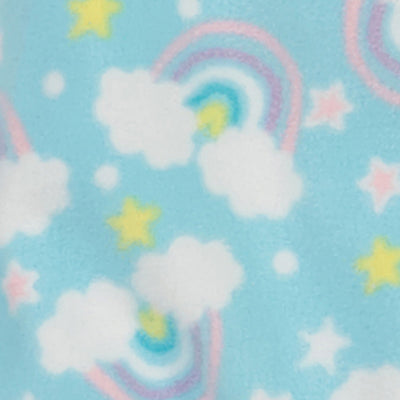Girls Fleece Rainbow Print Footed Pajamas