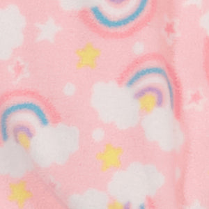 Girls Fleece Rainbow Print Footed Pajamas