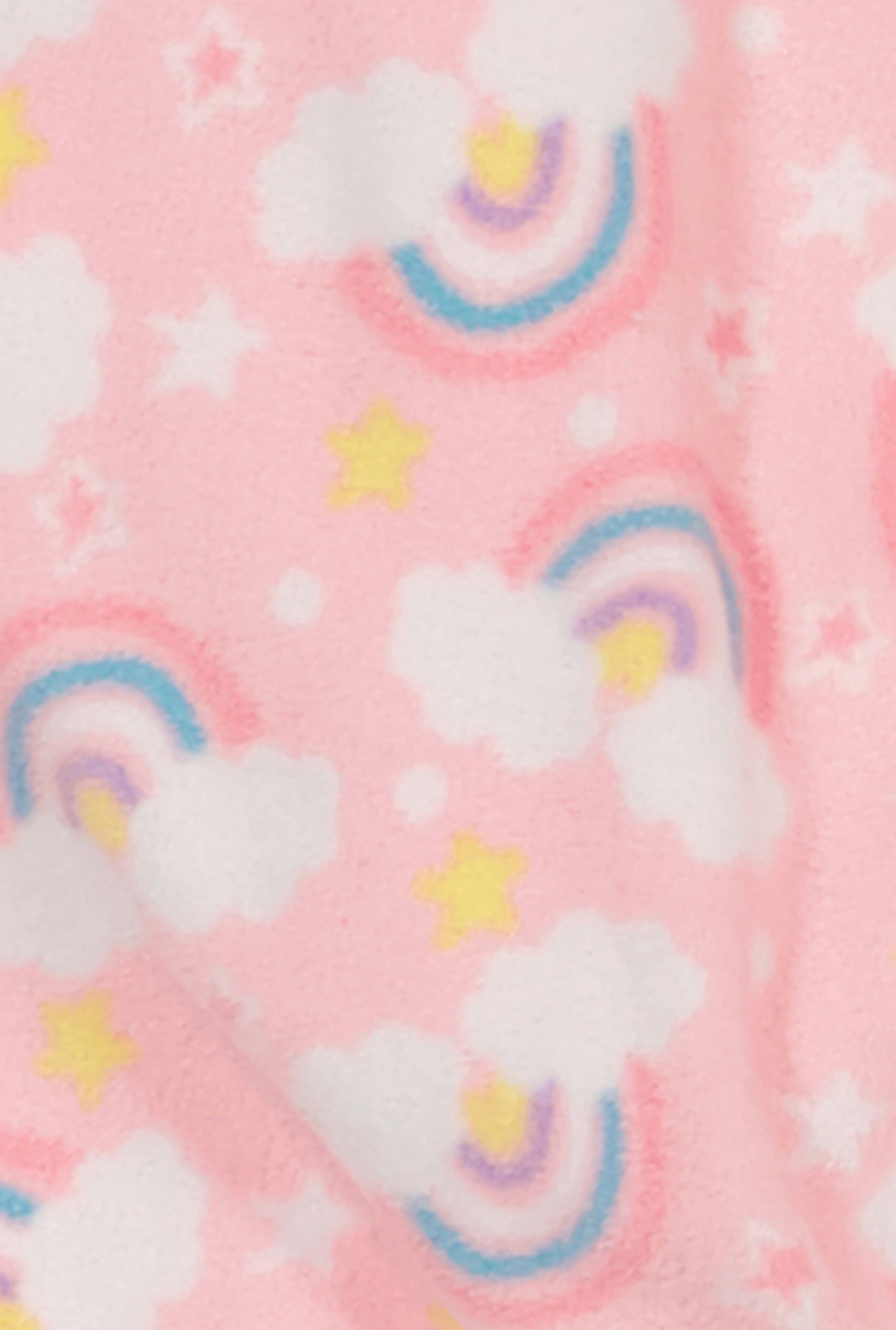 Girls Fleece Rainbow Print Footed Pajamas