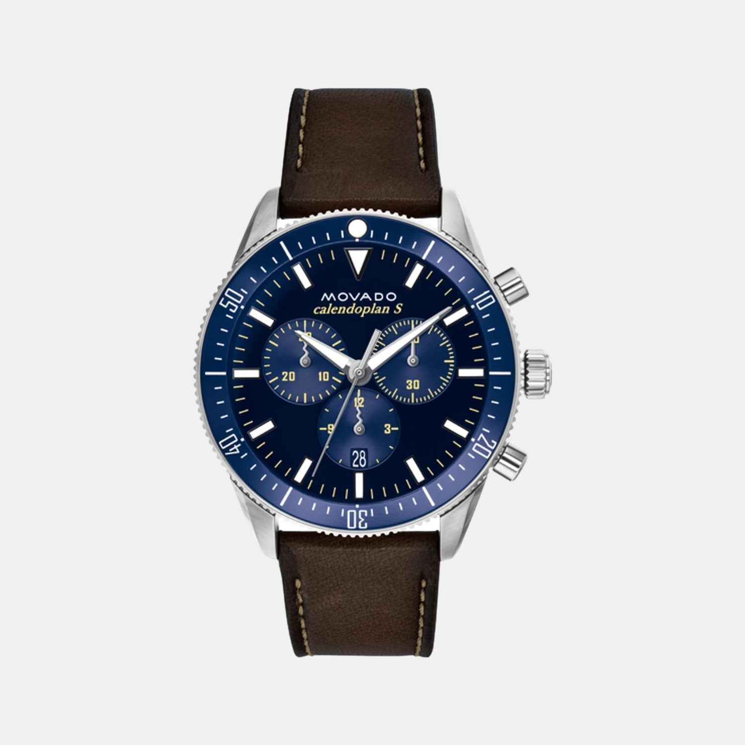 Calendoplan S Heritage Series Men Quartz Blue Dial Chronograph Leather Watch 3650061