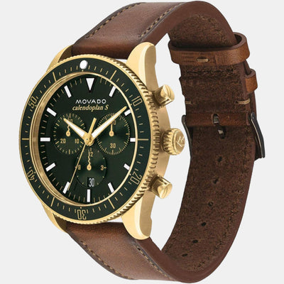 Calendoplan S Heritage Series Men Quartz Blue Dial Chronograph Leather Watch 3650062