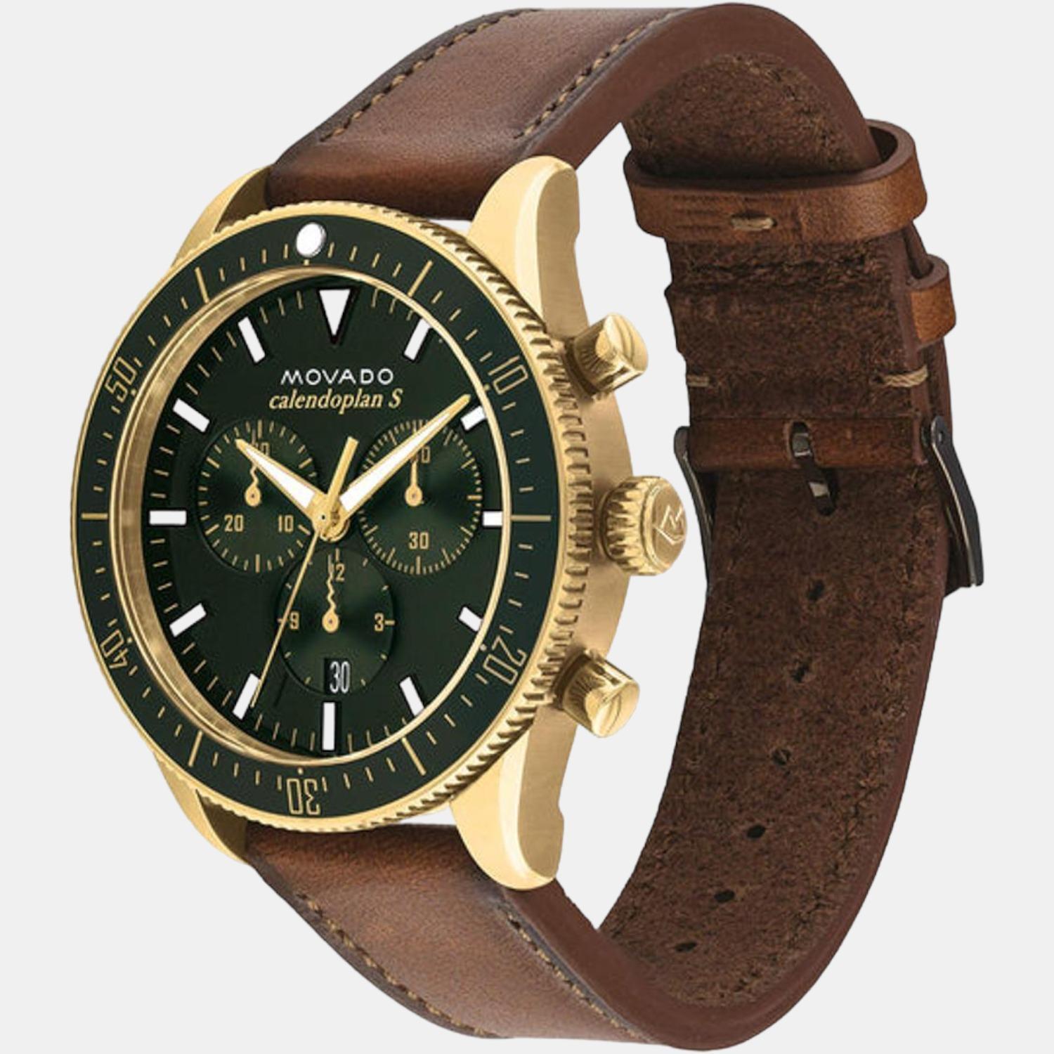 Calendoplan S Heritage Series Men Quartz Blue Dial Chronograph Leather Watch 3650062