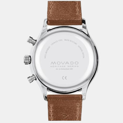 Calendoplan S Heritage Men Quartz Blue Dial Chronograph Leather Watch 3650113