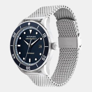 Heritage Men Quartz Blue Dial Analog Stainless Steel Watch 3650136