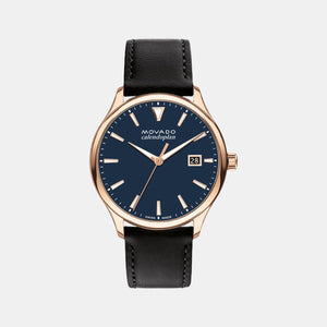 Heritage Men Quartz Blue Dial Analog Leather Watch 3650158