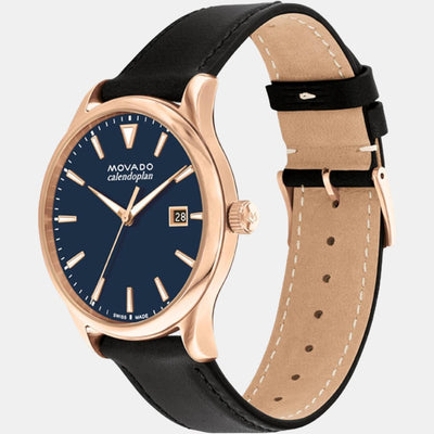 Heritage Men Quartz Blue Dial Analog Leather Watch 3650158