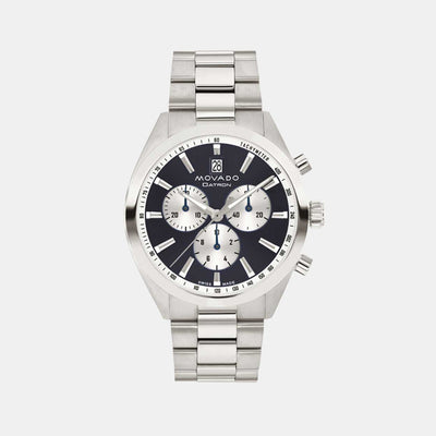 Datron Men Quartz Navy Blue Dial Chronograph Stainless Steel Watch 3650179