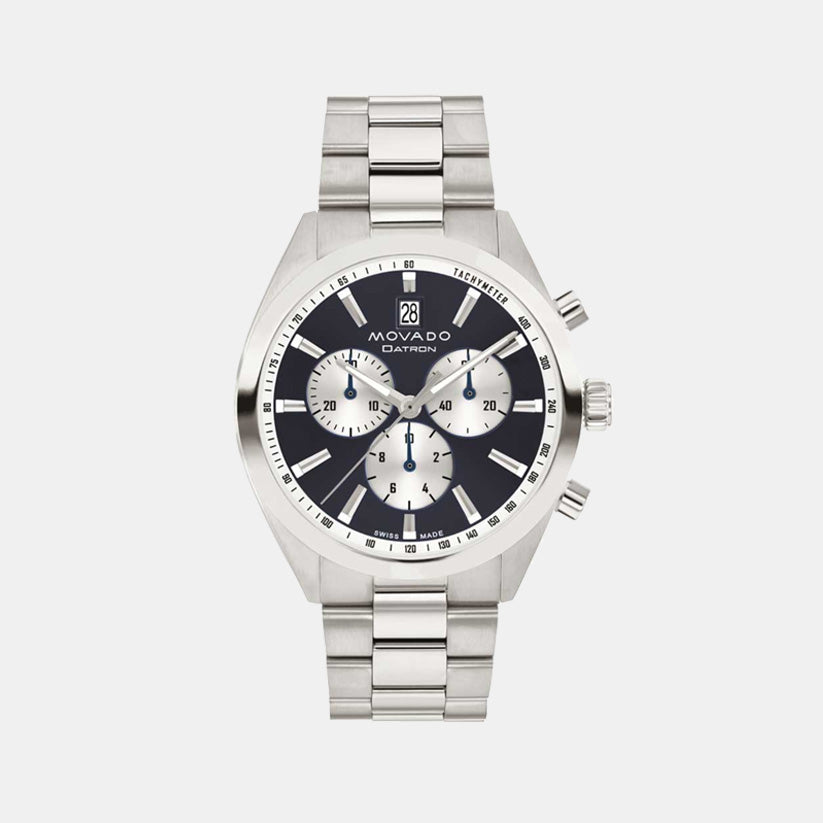 Datron Men Quartz Navy Blue Dial Chronograph Stainless Steel Watch 3650179