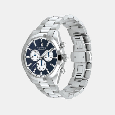 Datron Men Quartz Navy Blue Dial Chronograph Stainless Steel Watch 3650179