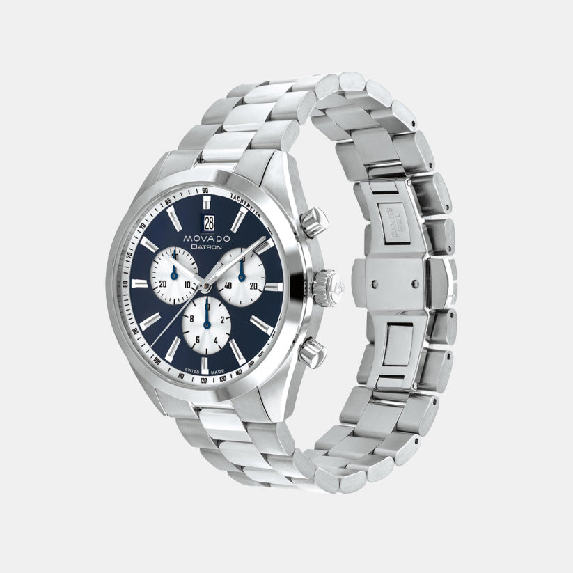 Datron Men Quartz Navy Blue Dial Chronograph Stainless Steel Watch 3650179