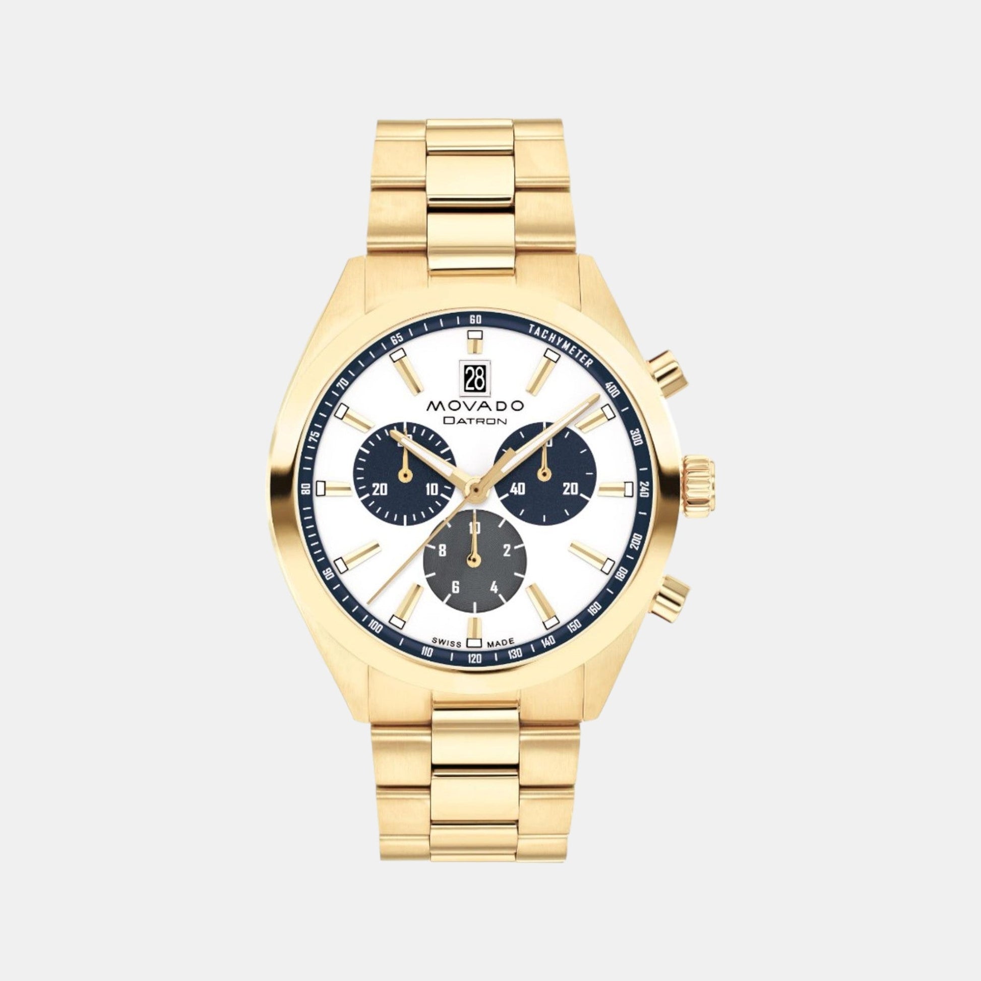 Heritage Men Quartz White Dial Chronograph Stainless Steel Watch 3650180