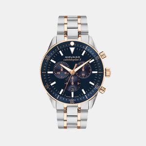 Heritage Men Quartz Blue Dial Chronograph Stainless Steel Watch 3650183