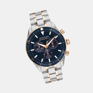 Heritage Men Quartz Blue Dial Chronograph Stainless Steel Watch 3650183