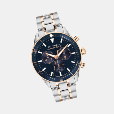 Heritage Men Quartz Blue Dial Chronograph Stainless Steel Watch 3650183