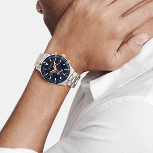 Heritage Men Quartz Blue Dial Chronograph Stainless Steel Watch 3650183