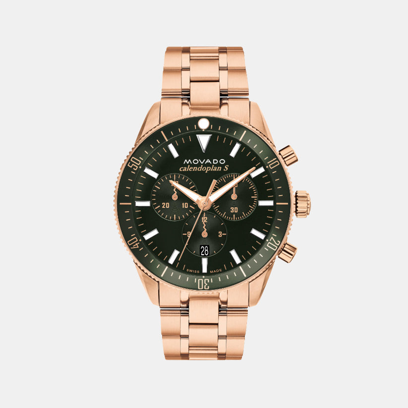 Heritage Men Quartz Green Dial Chronograph Stainless Steel Watch 3650184