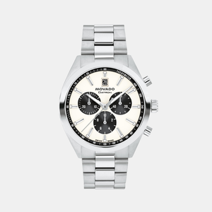 Heritage Men Quartz Ivory Dial Chronograph Stainless Steel Watch 3650197