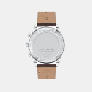 Calendoplan S Men Quartz Sand Dial Chronograph Leather Watch 3650205