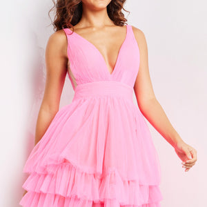 Tulle Short Sleeveless Layered Dress by Jovani 36575