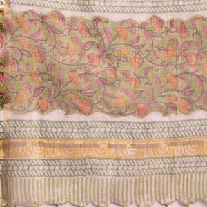 Green Printed Cotton Straight Suit With Dupatta