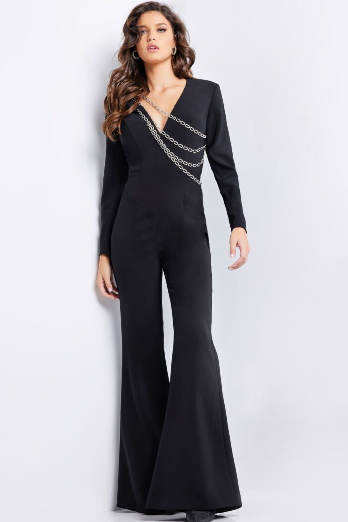 Jovani 36624 Beaded Long Formal Jumpsuit