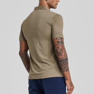 Beige Textured Polo T-Shirt