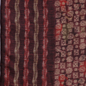 Burgundy Printed Silk Blend A-Line Kurta With Trousers & Dupatta